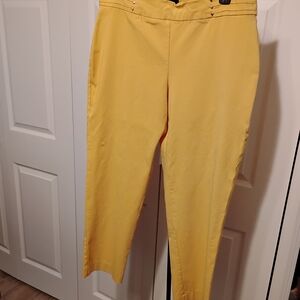 Yellow JM Collection Stretch 27 Inch Yellow Women's Pants Size LP